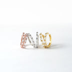 S925 Sparkling Baguette Hoop Earrings