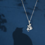 S925 Curious Cat Duo Necklace