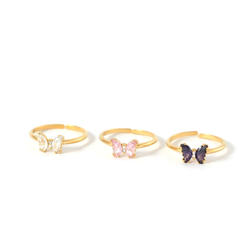 S925 Graceful Butterfly Adjustable Ring