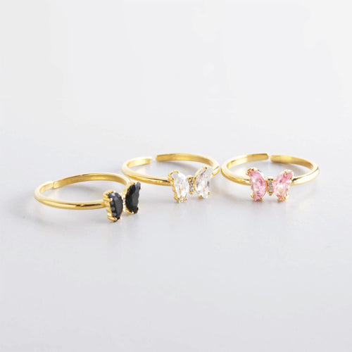 S925 Graceful Butterfly Adjustable Ring